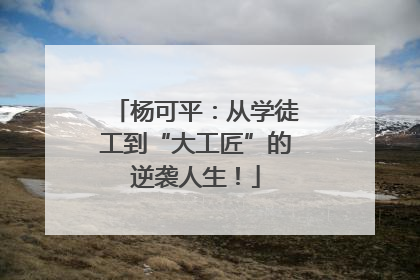 杨可平：从学徒工到“大工匠”的逆袭人生！